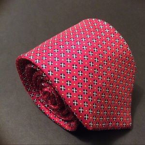 Firenze red geometric silk tie
